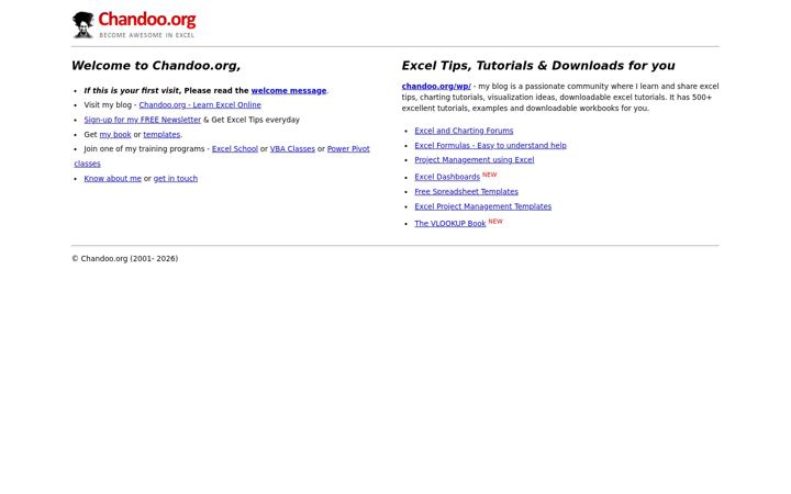 Screenshot of chandoo.org
