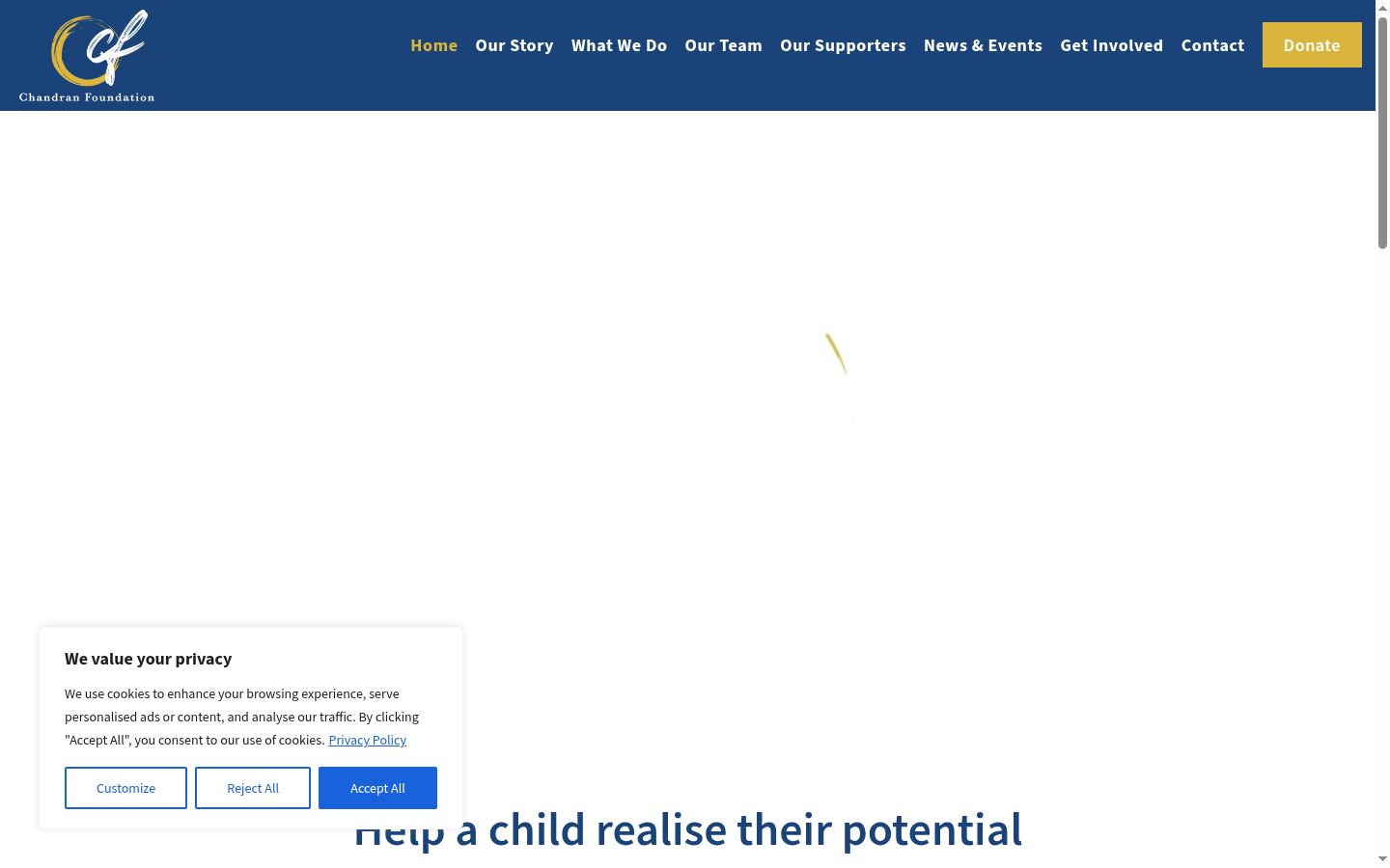 Screenshot des Einwilligungsbanners vor jeglicher Interaktion