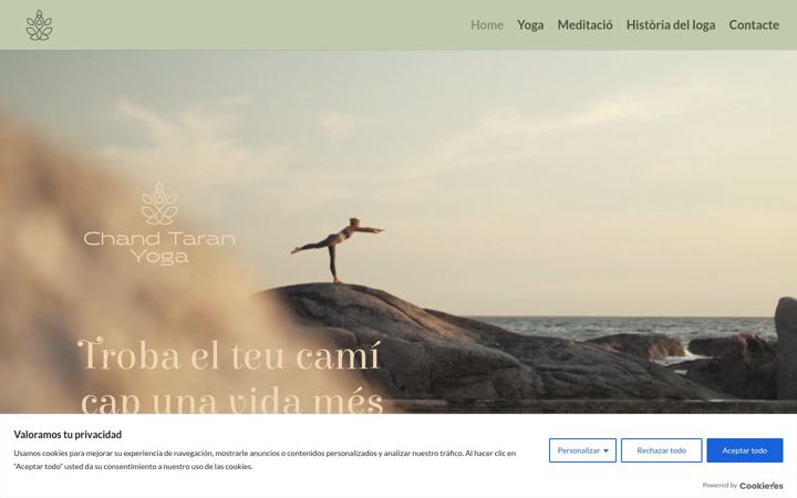 Screenshot of chandtaranyoga.com