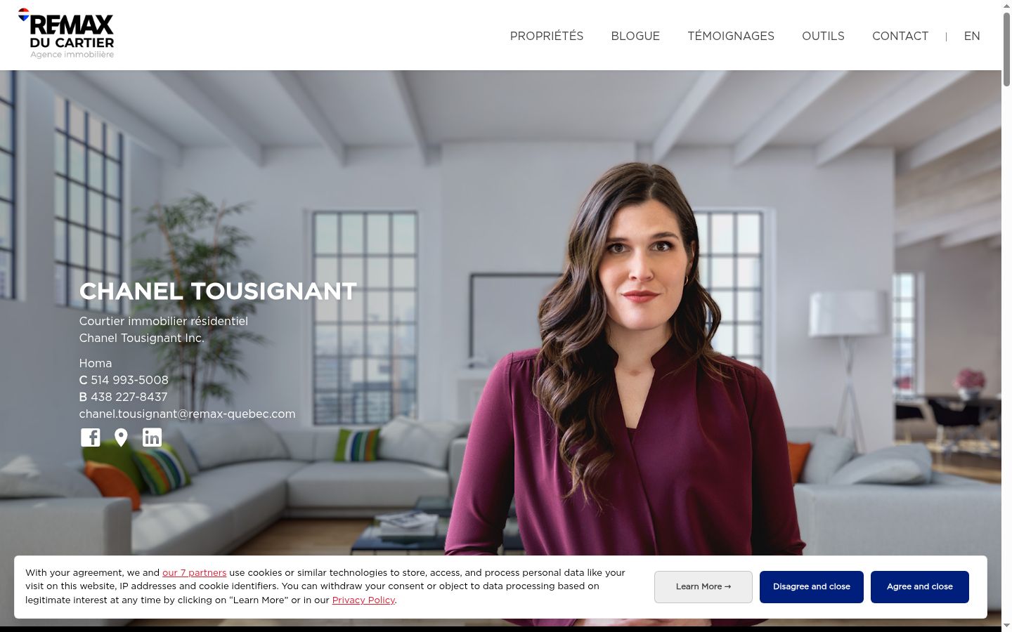 Screenshot of the consent banner shown before any interaction