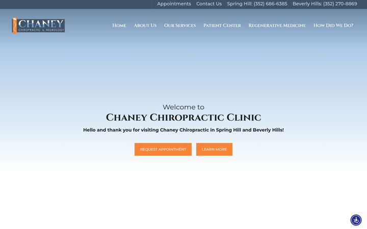 Screenshot of chaneychiropractic.com