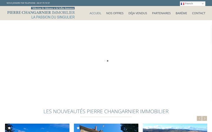 Screenshot of changarnier-chateaux.com