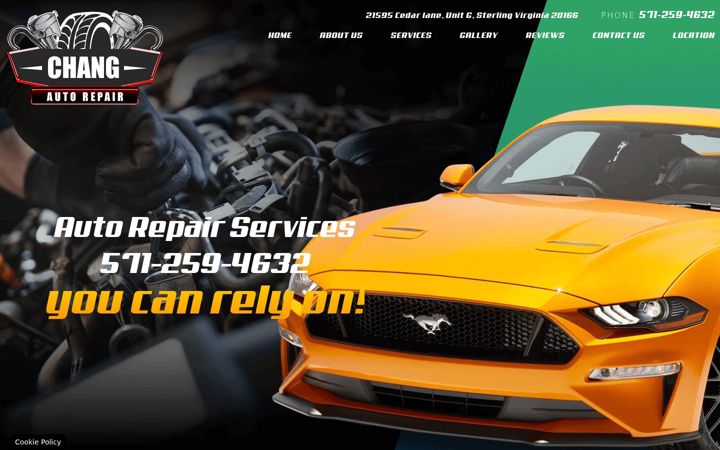 Screenshot of changautorepair.com