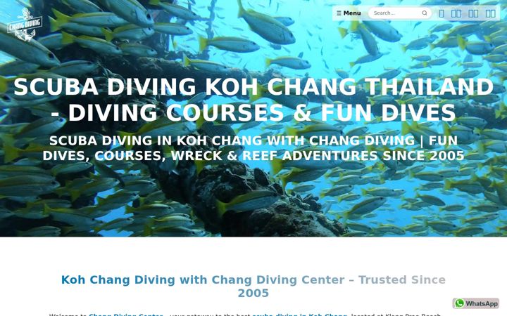 Screenshot of changdiving.com