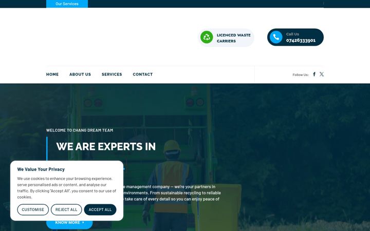 Screenshot of changdreamteam.com