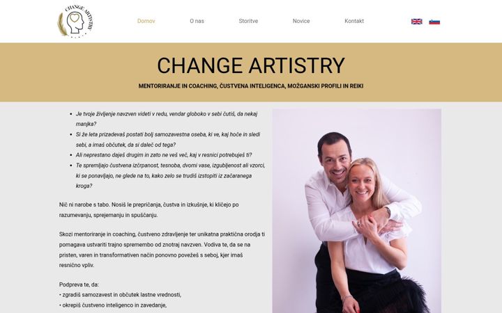 Screenshot of changeartistry.com