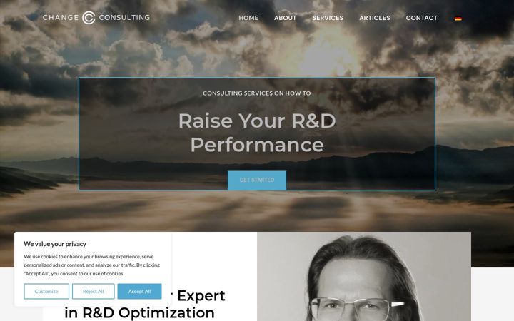 Skærmbillede af changeconsulting.io