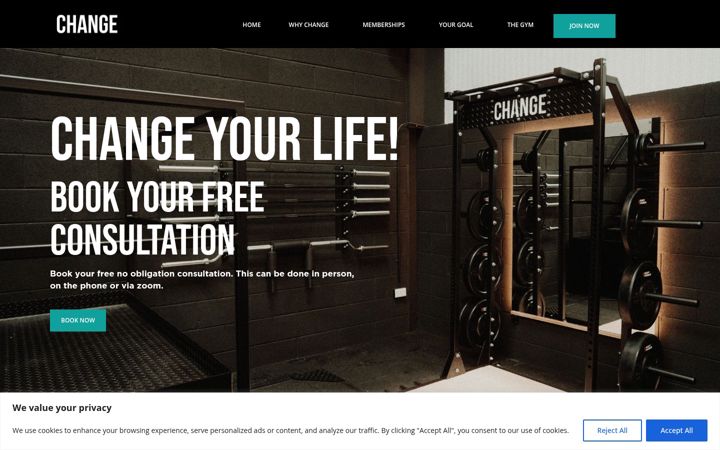 Screenshot di changegym.co.uk