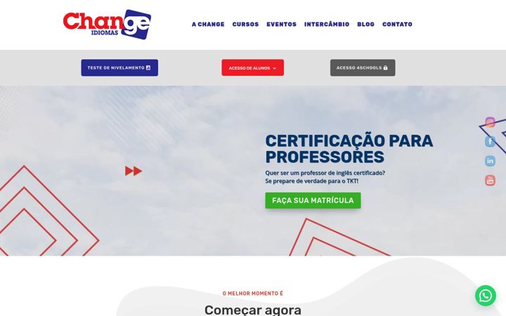 Captura de ecrã de changeidiomas.com.br