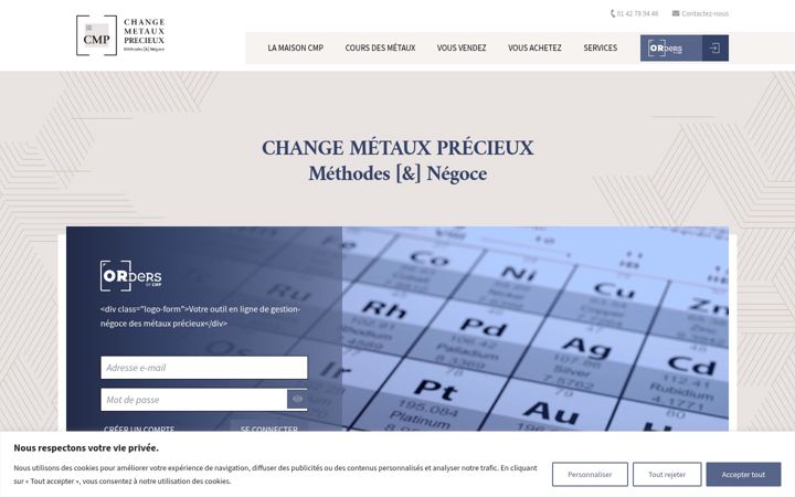 Skjámynd af changemetauxprecieux.fr