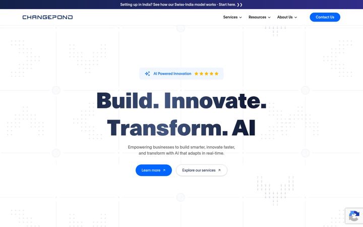 Screenshot of changepond.com
