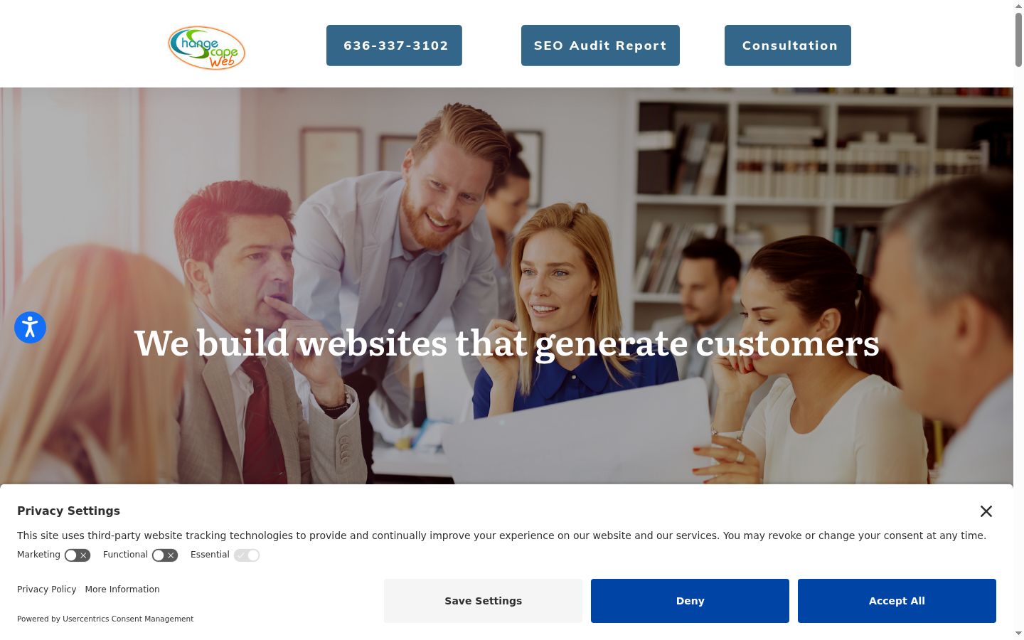 Screenshot of the consent banner shown before any interaction