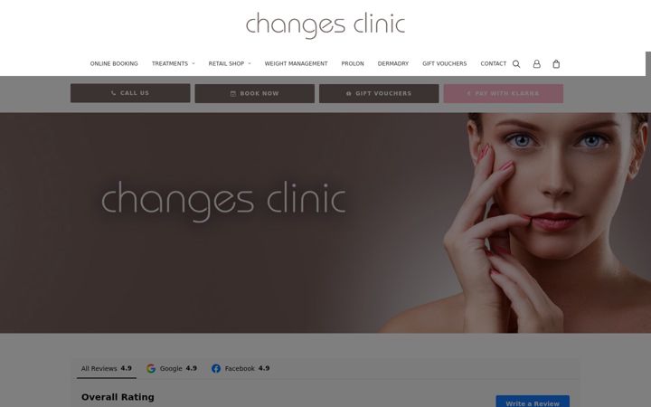 Snímek obrazovky changesclinic.ie