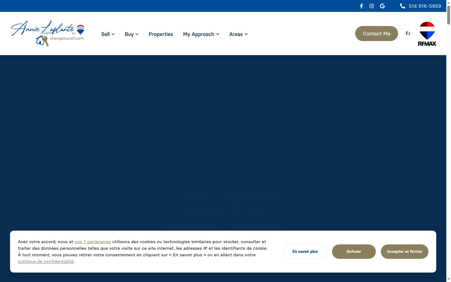 Screenshot of the consent banner shown before any interaction