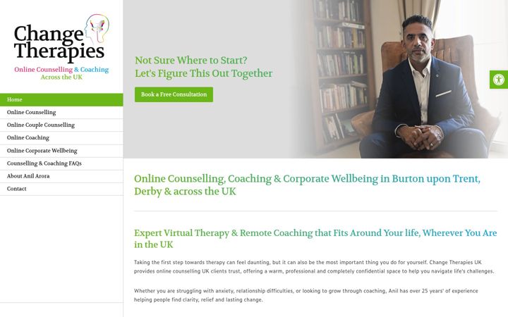 Screenshot di changetherapies.uk