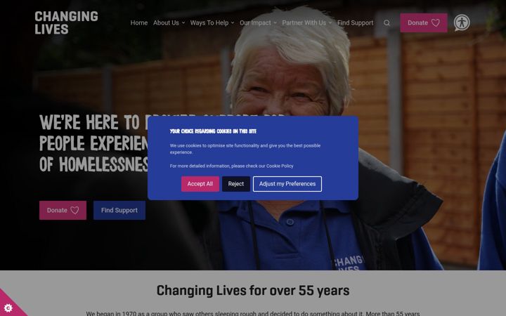 Screenshot di changing-lives.org.uk