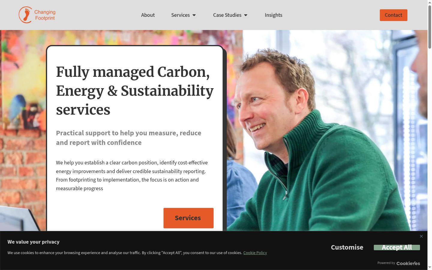 Screenshot of the consent banner shown before any interaction