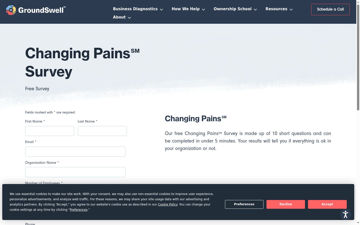 Screenshot of the consent banner shown before any interaction