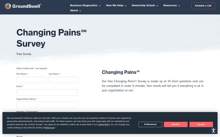 Screenshot of changingpains.com
