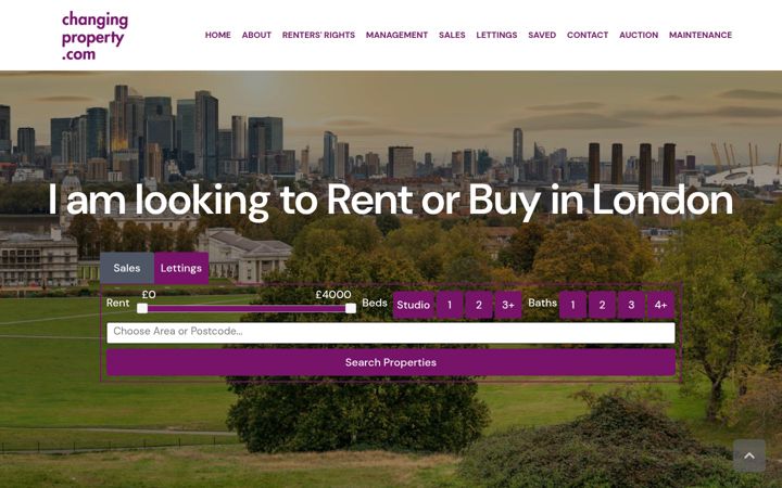 Screenshot of changingproperty.com