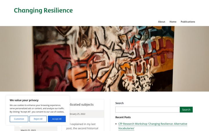 Screenshot di changingresilience.stir.ac.uk
