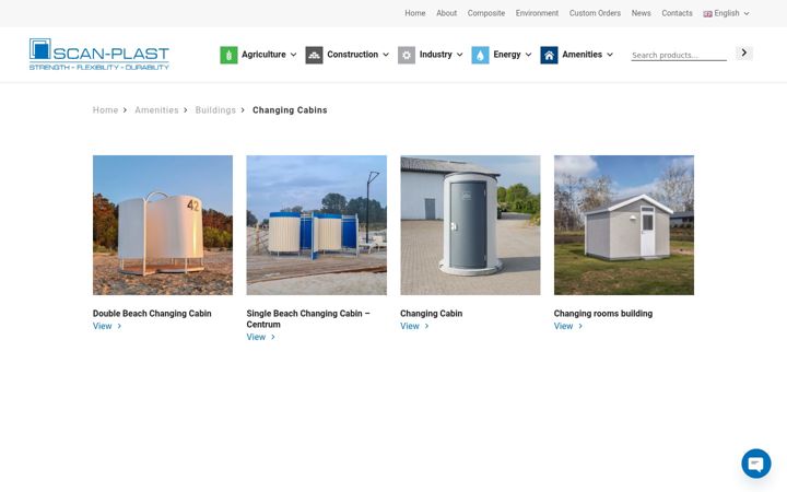 Screenshot of changingroomcabins.com