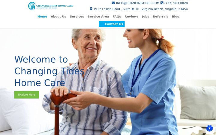 Screenshot of changingtides.com