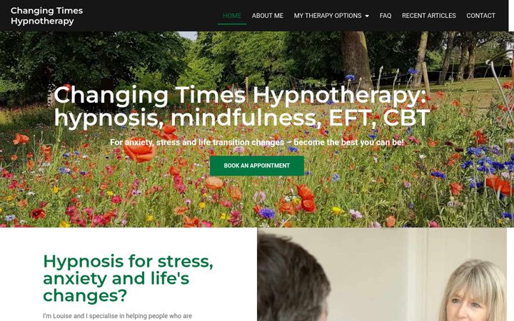 Screenshot of changingtimeshypnotherapy.com