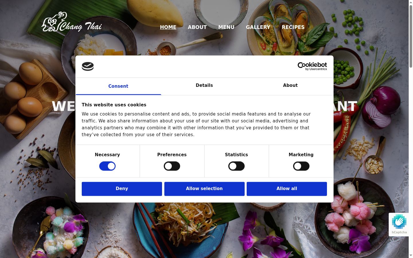 Screenshot of the consent banner shown before any interaction