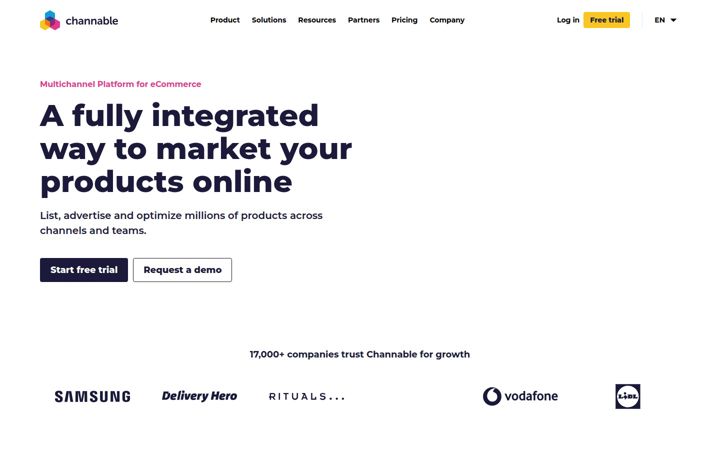 Screenshot of channable.com