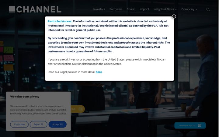Skærmbillede af channelcapital.io