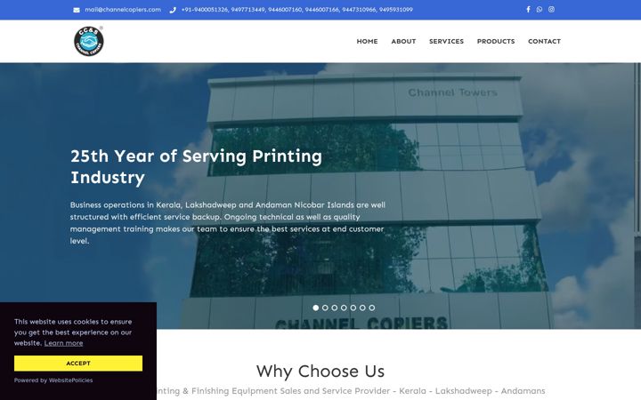 Screenshot of channelcopiers.com