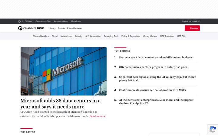 Screenshot of channeldive.com