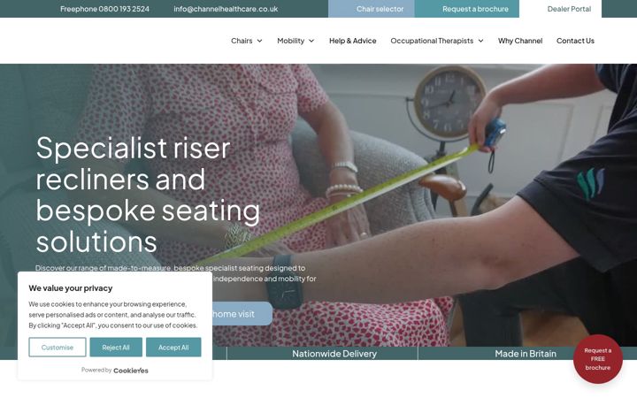 Ekrānuzņēmums no channelhealthcare.co.uk