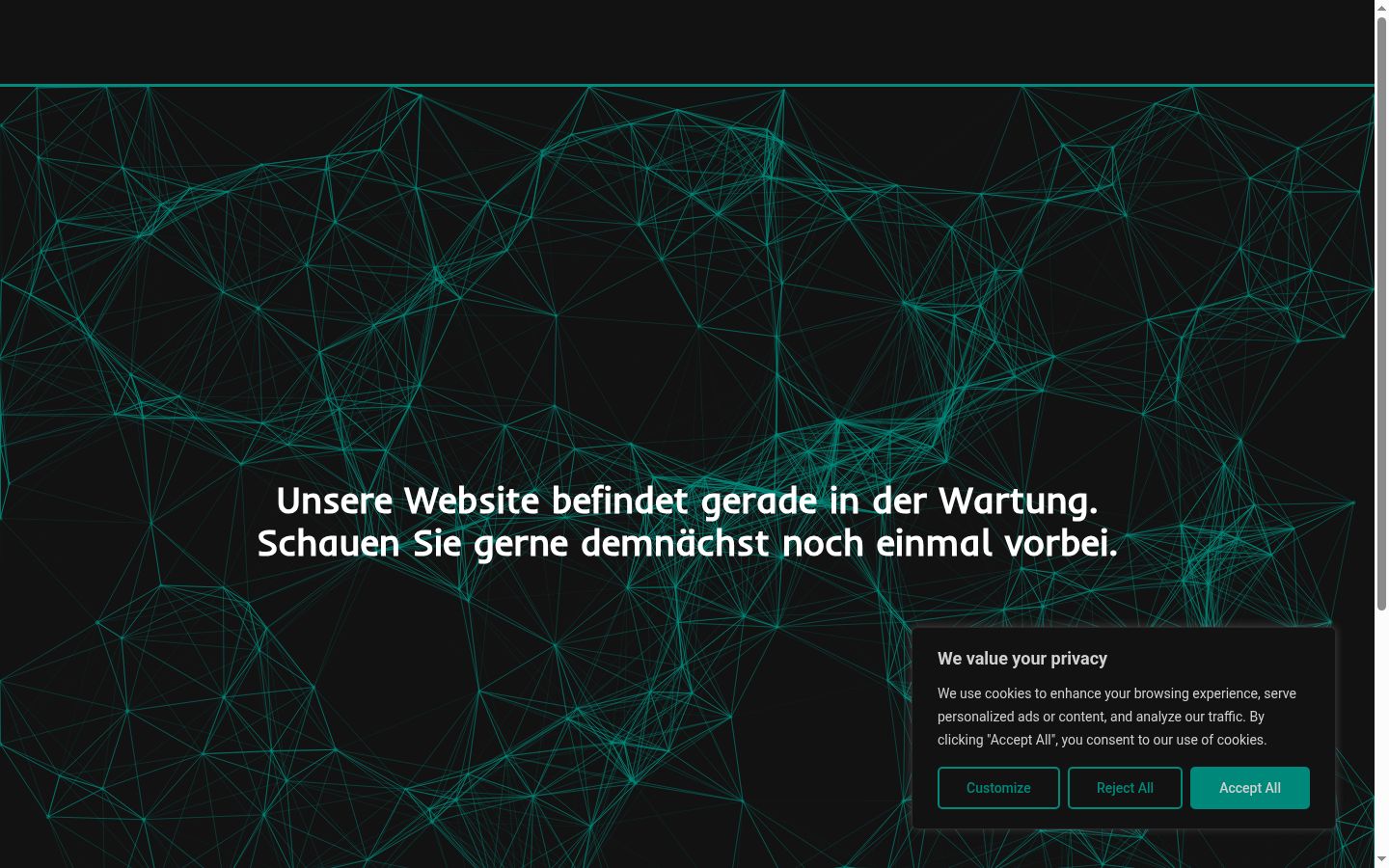 Screenshot of the consent banner shown before any interaction