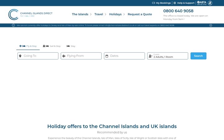 Ekrānuzņēmums no channelislandsdirect.co.uk