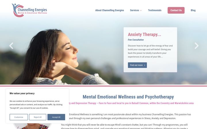 Screenshot of channellingenergies.com