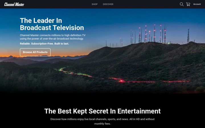 Screenshot of channelmaster.com