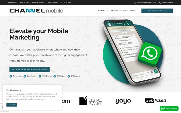 Captura de ecrã de channelmobile.co.za