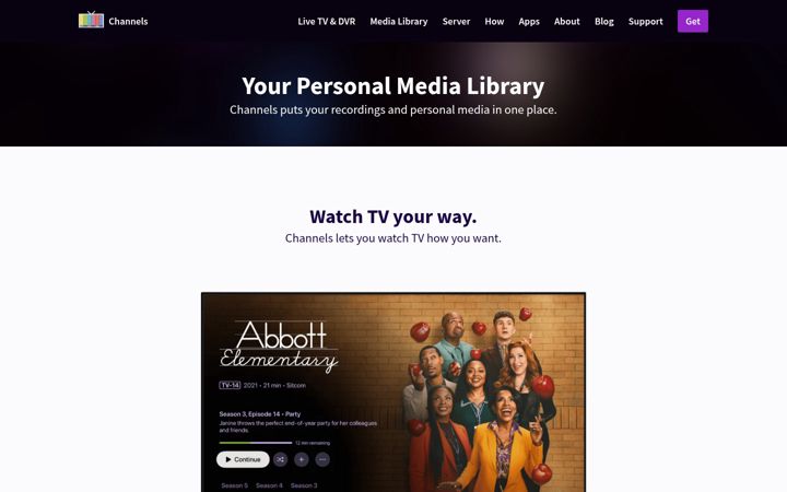 Screenshot of channelsdvr.net