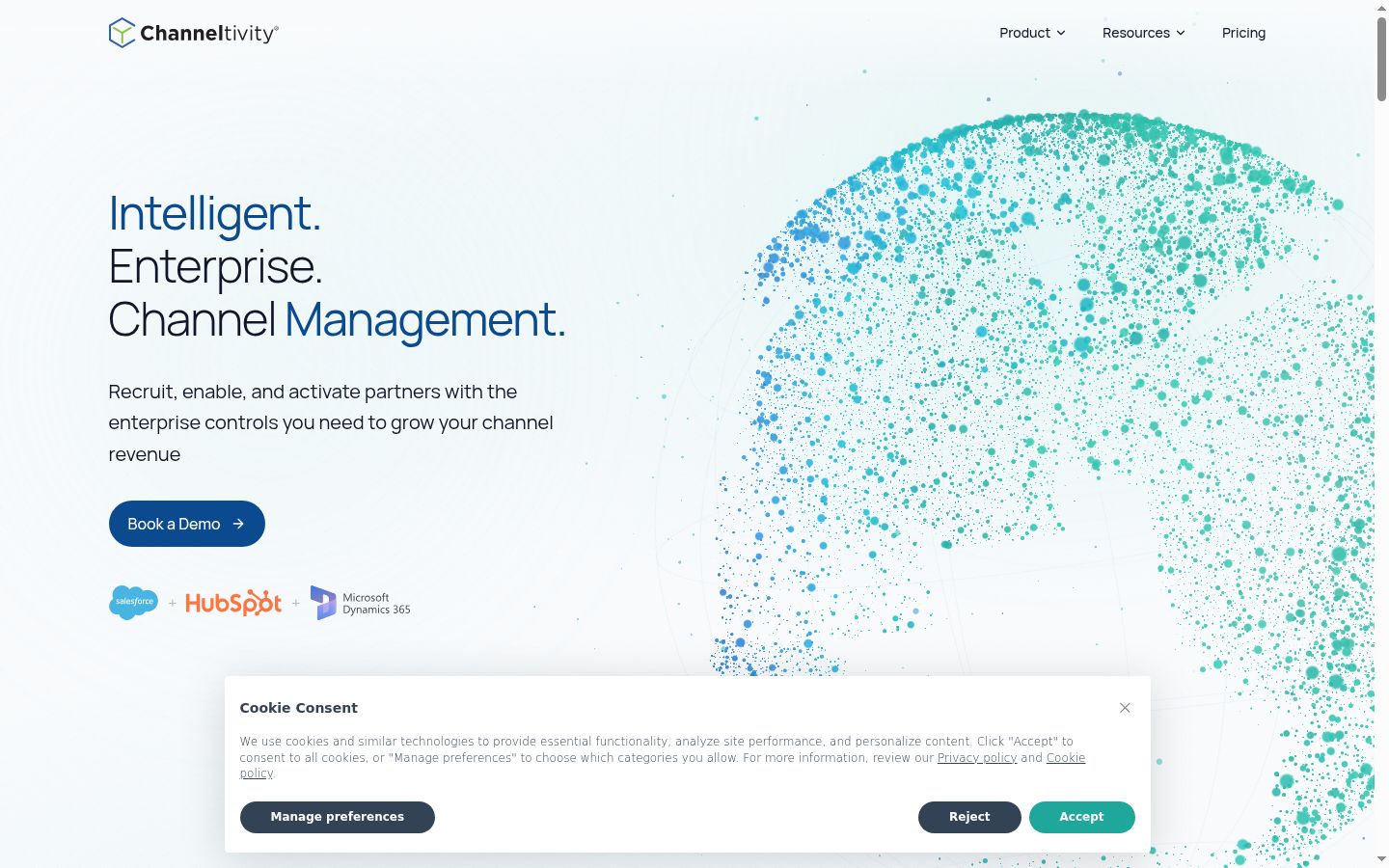 Screenshot of the consent banner shown before any interaction