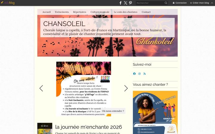 Zrzut ekranu chansoleil.fr