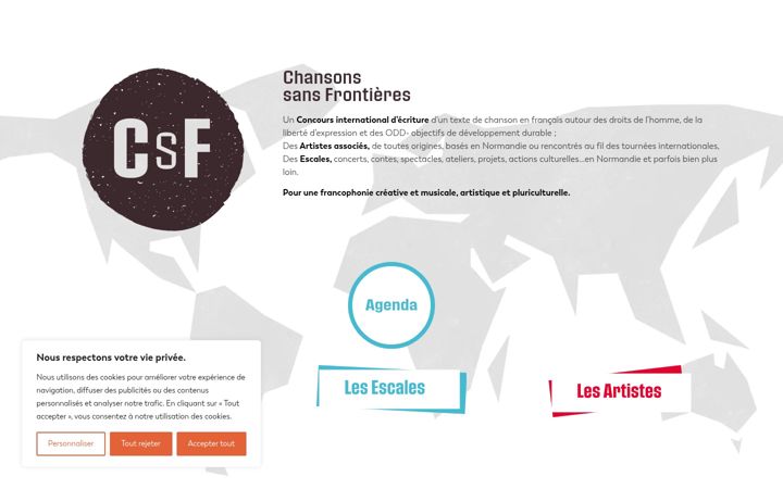 Zrzut ekranu chansons-sans-frontieres.fr