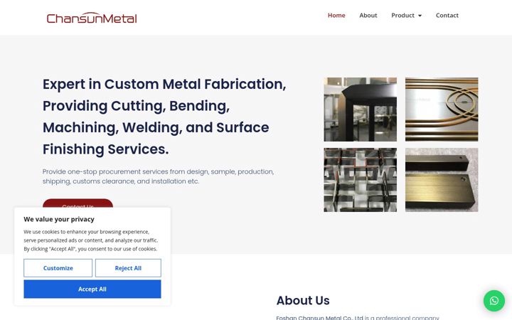 Screenshot of chansunmetal.com