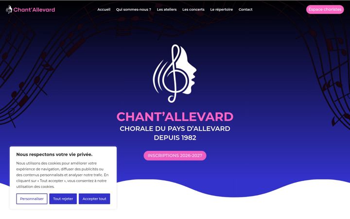 Zrzut ekranu chant-allevard.fr