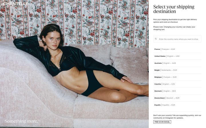 Screenshot of chantelle.com