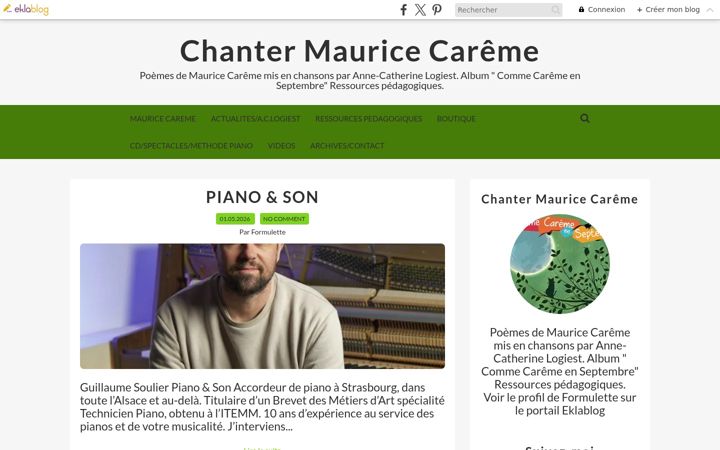 Captura de ecrã de chantermauricecareme.fr