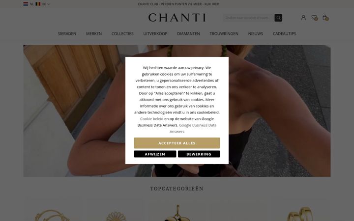 Posnetek zaslona chanti.nl
