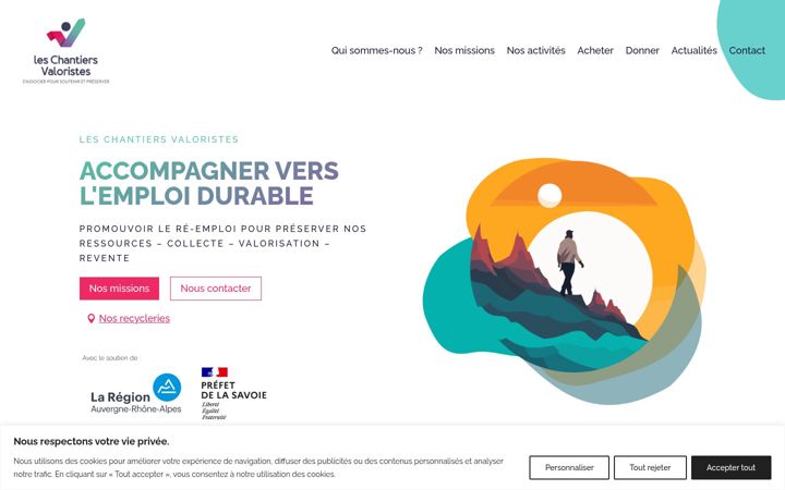 Captura de ecrã de chantiers-valoristes.fr