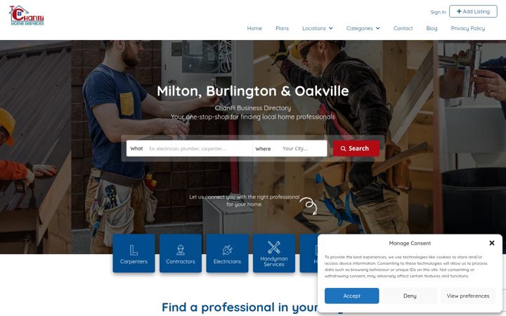 Captura de pantalla de chantlihomeservices.ca